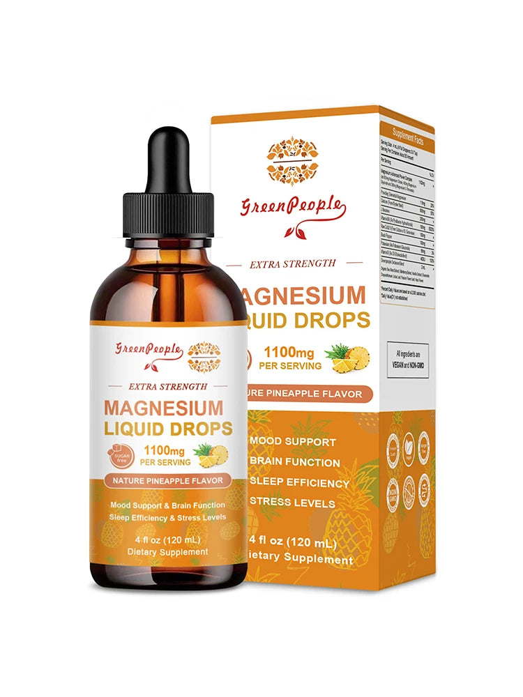 Magnesium Complex Supplement , Magnesium Liquid Drops with Magnesium Glycinate & Citrate ,Calm Mood, Muscle & Sleep for Adults Package 1 United States