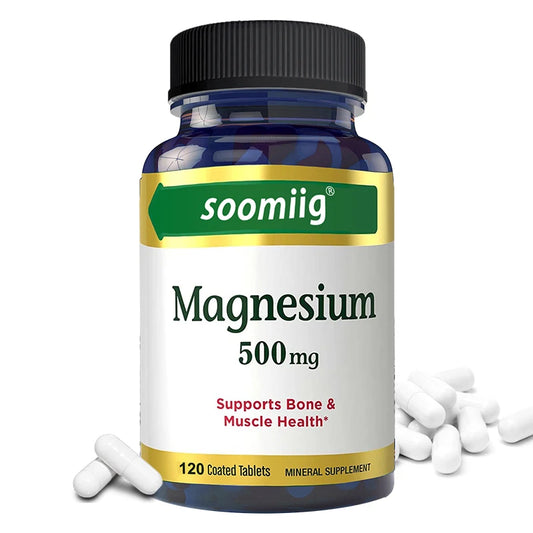 Magnesium Supplement 500 mg, Supports Bone and Muscle Health, Highly Absorbed, Suitable for Women and Men, Non-GMO Veggie Caps 120count United States