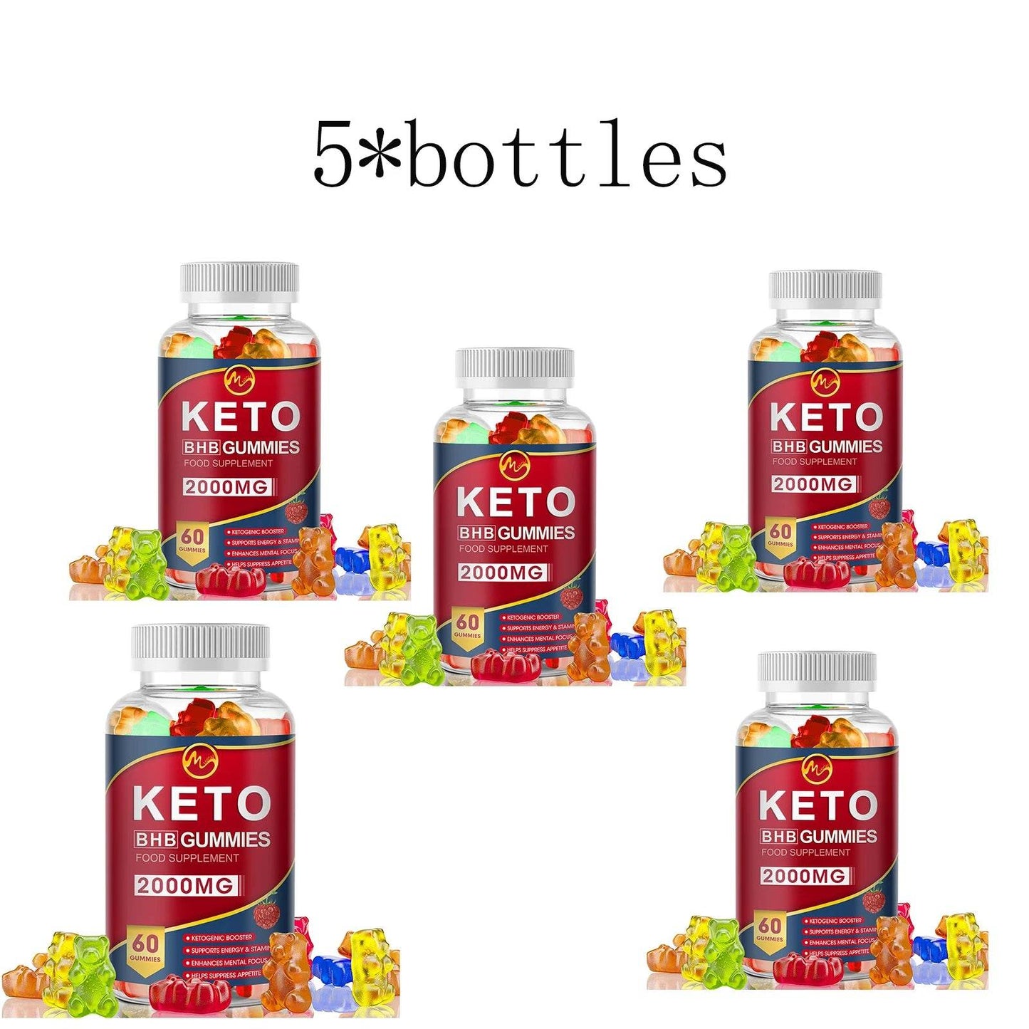 Keto Acv Gummies Help For Weight Loss Keto Gummy Supplement For Women And Men - Cleanse - Detox - Apple Cider Vinegar 5 bottles United States