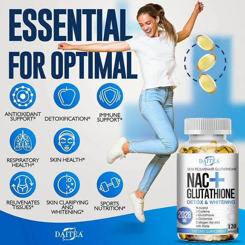 Daitea - Glutathione Collagen Capsules, Advanced Complex NAC Supplement, Immune Function, Support Respiratory Health