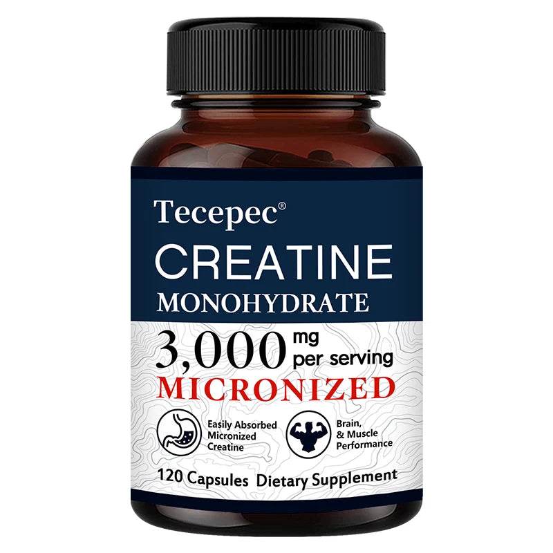 Creatine Monohydrate 3000 Mg Capsules, Supports Pre-Workout and Healthy Muscles, Focus & Memory, Easy To Absorb United States 120 count