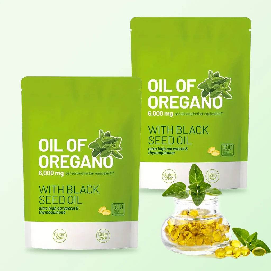 300 Capsules Oil Of Oregano with Black Seed Oil - Natural Antioxidants for Fitness Nutritional Support - Highly Effective 2 bags United States