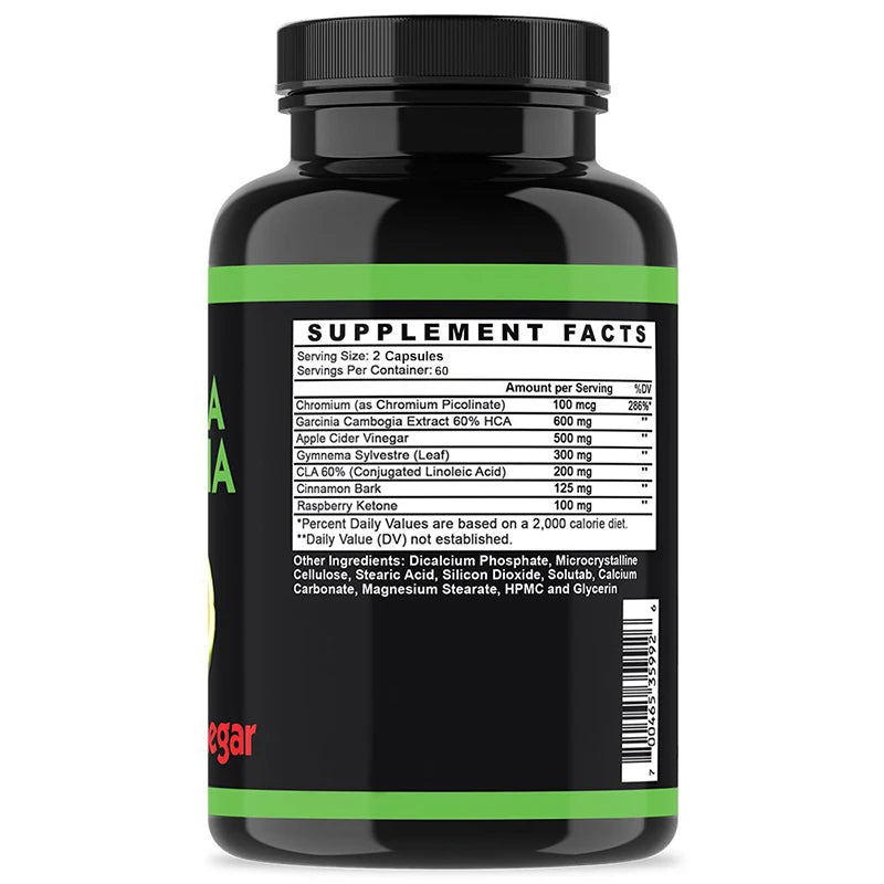 Garcinia Cambogia Extract, Apple Cider Vinegar Weight Loss Supplement - Metabolism Boost, Immune Boost, 120 Capsules