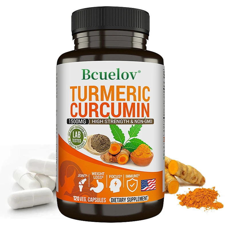 Curcumin Extract with Antioxidant Effects - Bone and Joint Dietary Supplement to Minimize Oxidative Stress - Vegan - Non-GMO United States 120count