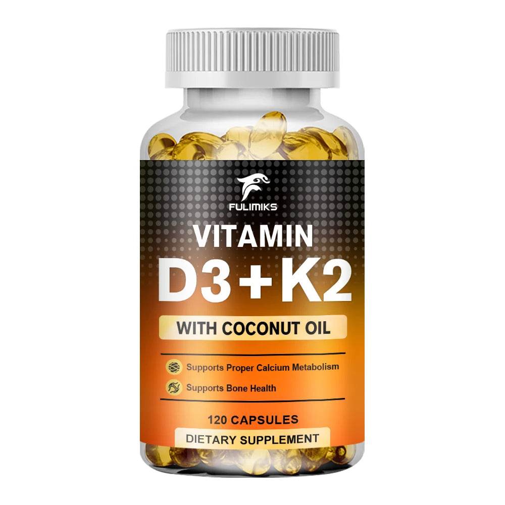 Vitamin D3+K2 Capsules, Heart Health, Bone and Joint Health Support, Suitable for Men and Women - D3 K2 Multivitamin Supplemen 1 Bottles United States