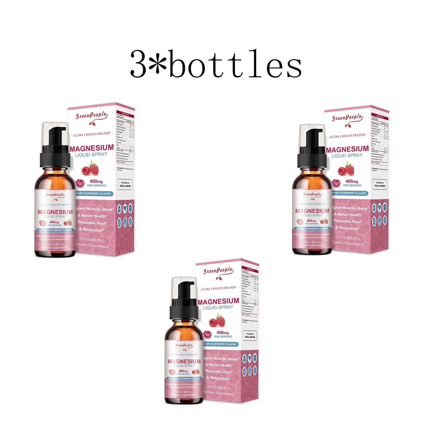 Magnesium Glycinate Liquid, 400mg Magnesium Liquid Supplement with Vitamin B6, C, D, Zinc, Magnesium for Kids and Adults 3 bottles United States
