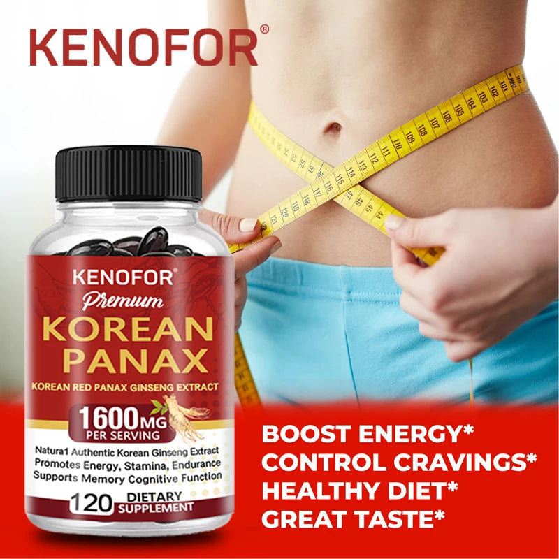 Korean Red Ginseng Extract - Supports Maximum Strength and Energy, Immune Health Supplement, Vitality, Stamina, Strength