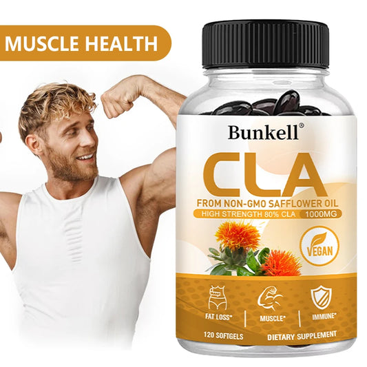 CLA 1000mg Supplement - 80% CLA 800mg - Fat Burner, Cholesterol - Energy Metabolism, Lean Muscle, Workout