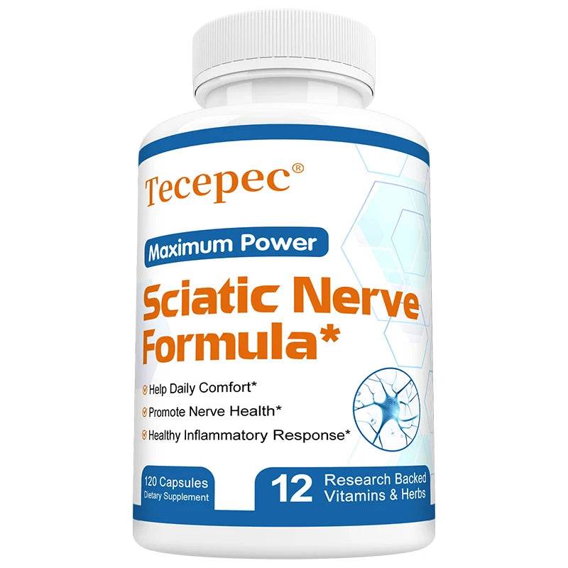 Tecepec Sciatic Nerve Formula - Vitamin B Complex, Promotes Nerve, Muscle and Endurance Health, Anti-inflammatory United States 120count