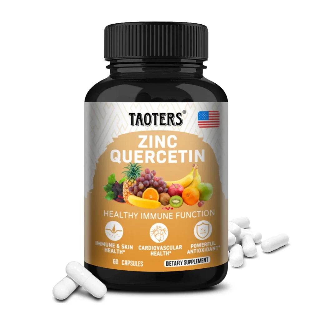 Quercetin Antioxidant Supplements Lung Support Cardiovascular Skin Health Immune Function Anti-Inflammatory Beauty & Health Zinc 60count United States