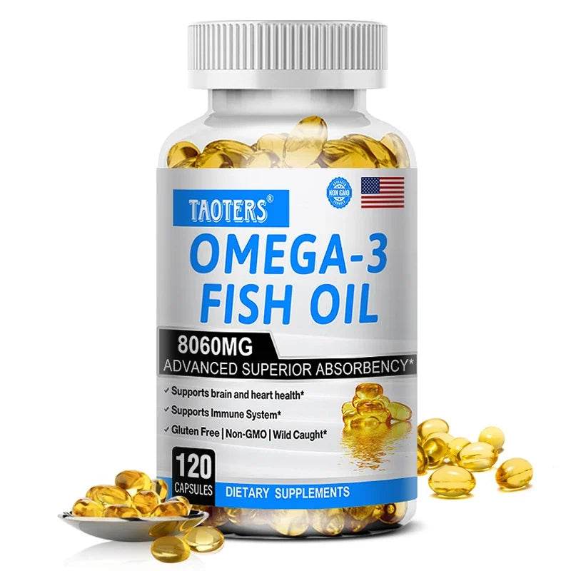 Omega-3 Fish Oil Supplement - Rich in EPA+DHA, Lutein, Supports Heart, Brain & Joint Health, Antioxidant, 120 Capsules United States 120count