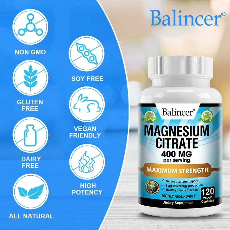 Magnesium Supplementation - Promotes Proper Muscle, Heart and Bone Support, Nutrient Metabolism, Bone Health