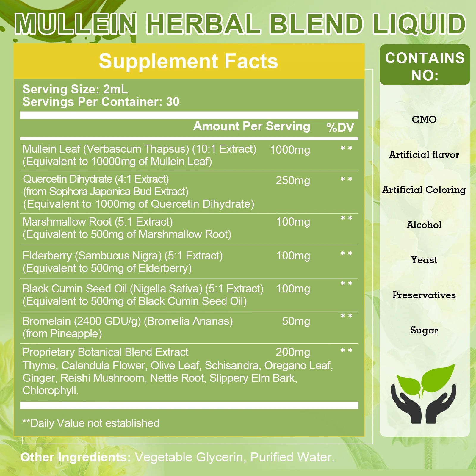 Mullein Drops for Lungs - Mullein Leaf Extract Supplement - Lung & Bronchial Cleanse - Respiratory Health Support
