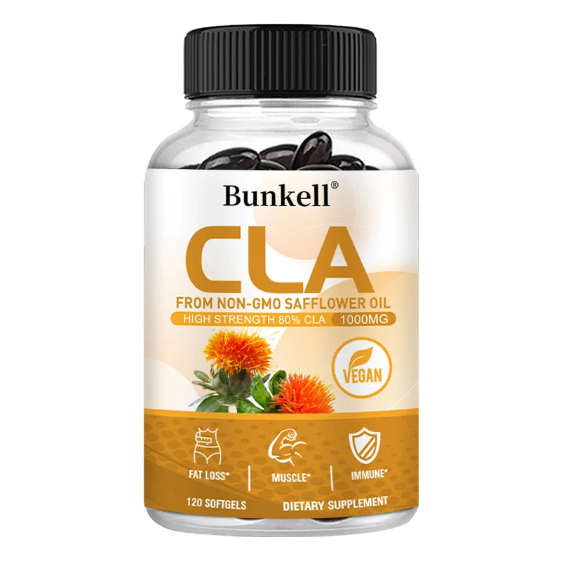 CLA 1000mg Supplement - 80% CLA 800mg - Fat Burner, Cholesterol - Energy Metabolism, Lean Muscle, Workout