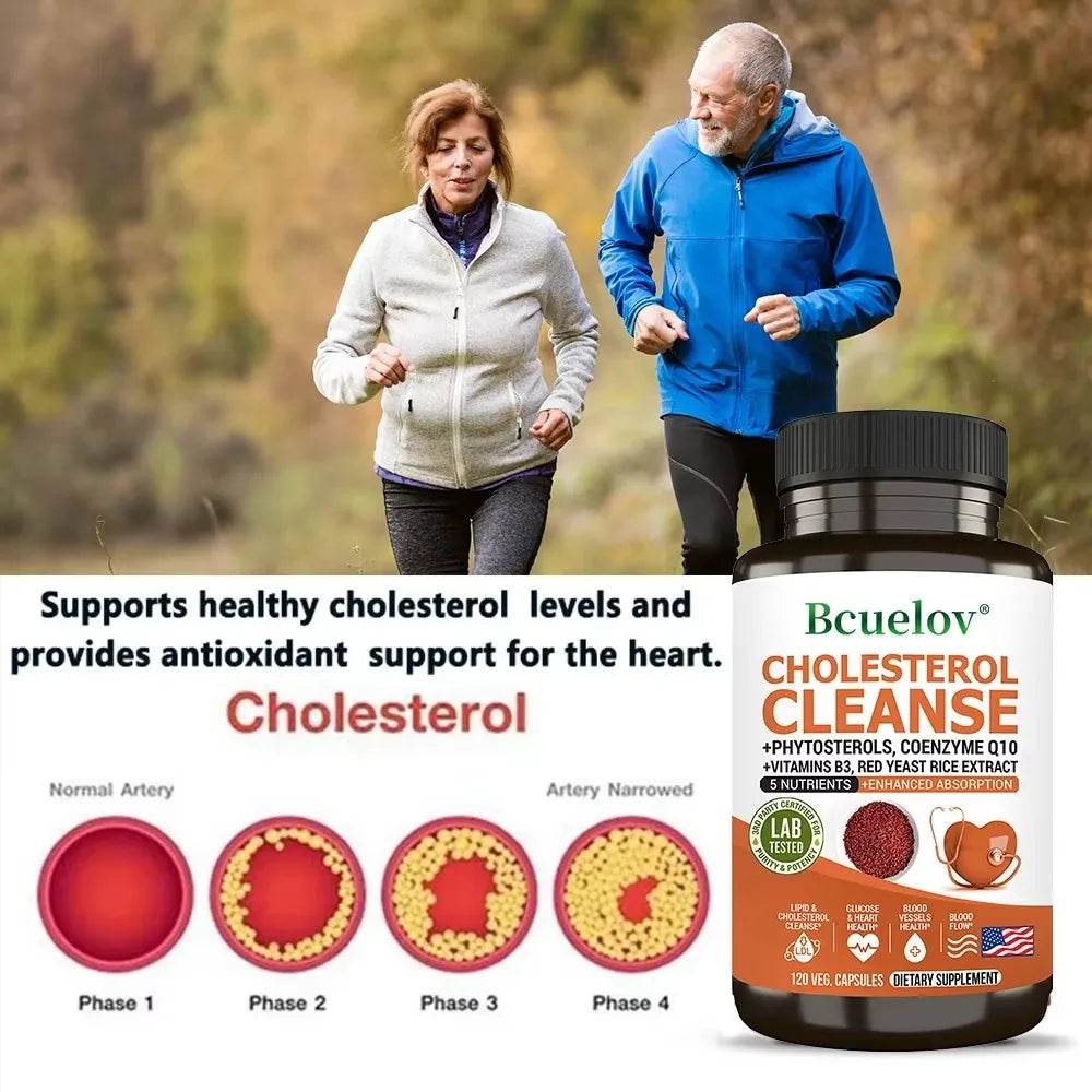Niacinamide, Red Yeast Rice, Black Pepper Extract, Cholesterol Cleanser - Helps Lower Cholesterol Levels, 120 Capsules