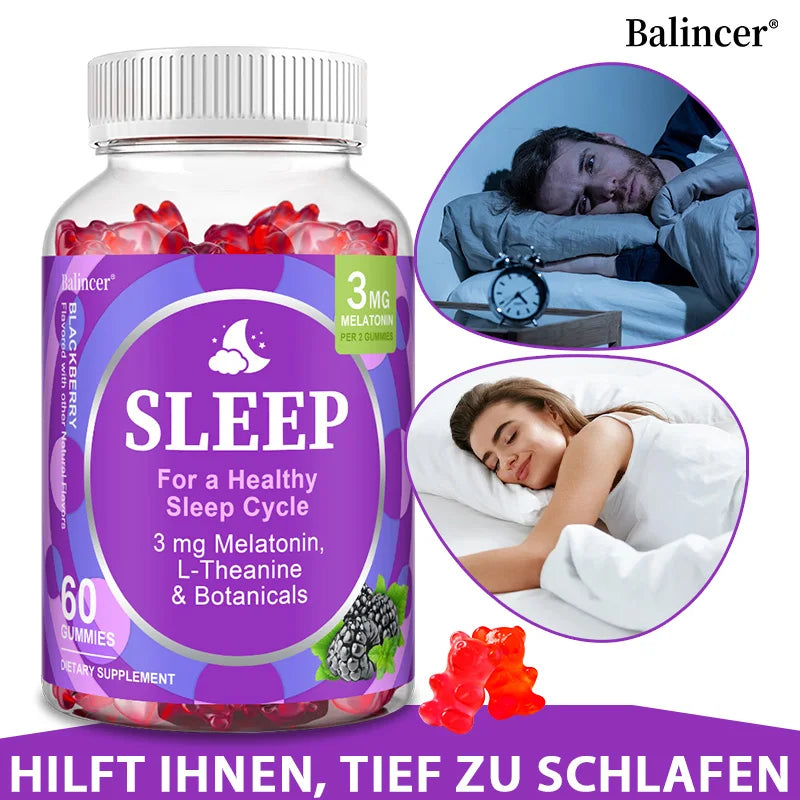 Gummies for Healthy Sleep Cycle, Fall Asleep Naturally, Fight Insomnia, Boost Immunity, Improve Rest Quality, Dietray Supplement