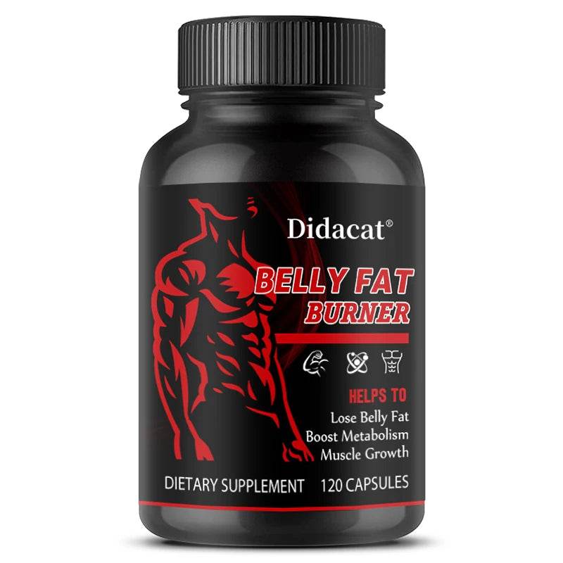 Didacat Belly Fat Burner for Men - Burn Belly Fat, Tighten Abs, Boost Muscle Growth, Metabolism - Caffeine Free United States 120count