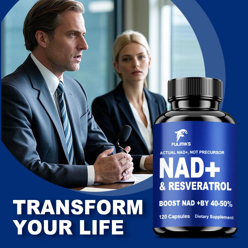 NAD Supplements, Supplements with Resveratrol + Vitamin B3, Nad Plus Boost Supplements - Supports Cellular Health