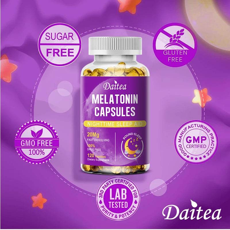 Melatonin 20 Mg Helps Promote Relaxation and Sleep, Supporting Natural Sleep Cycles - Vegan, Gluten-Free, Dairy-Free