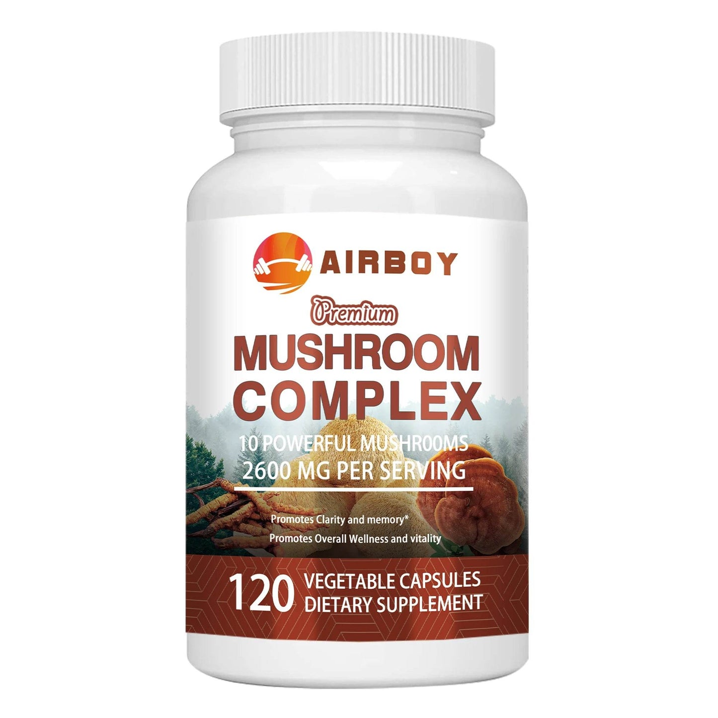 Mushroom with Lions Mane Natural Energy Supplement Capsules 120 Capsules United States
