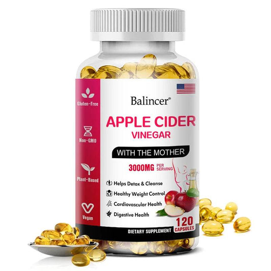 Apple Cider Vinegar Capsules 3000 mg – Detox, Digestion, Immunity & Weight Support 120count United States