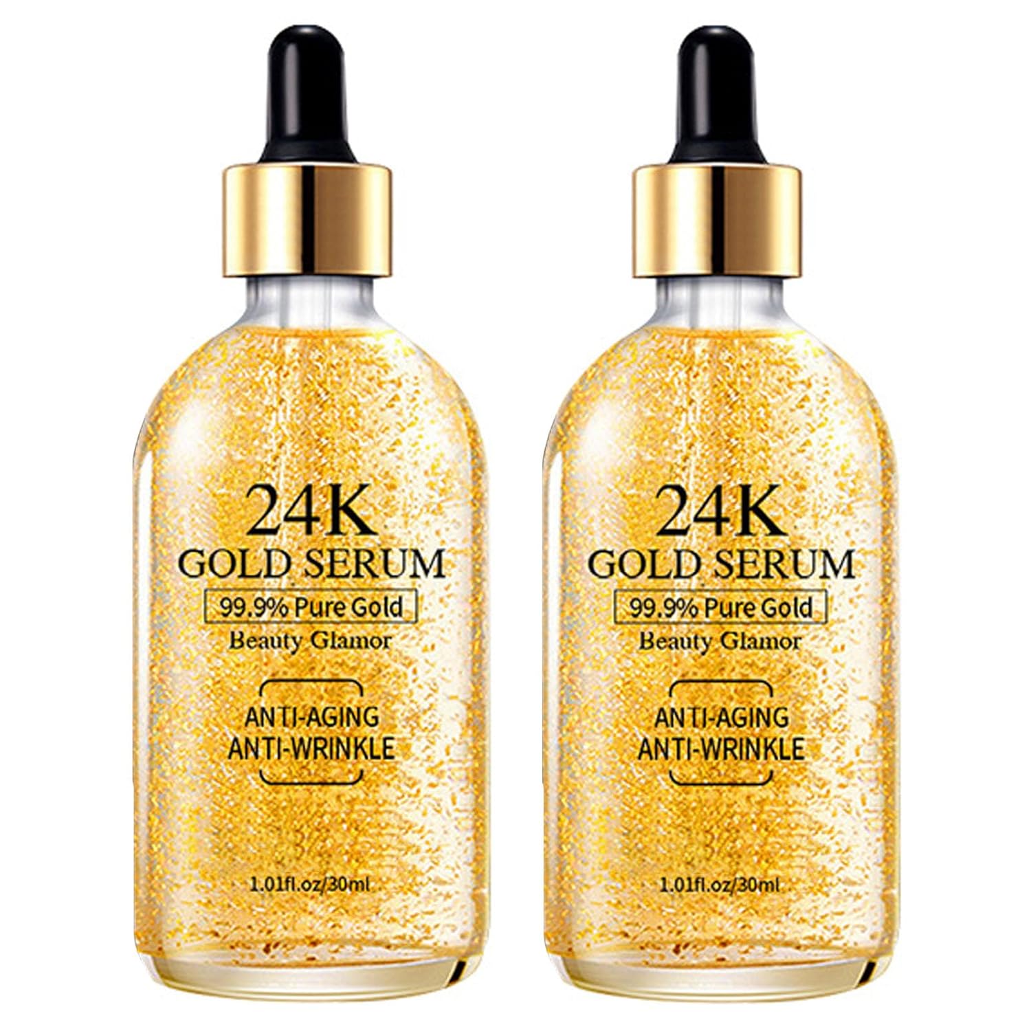 ROKSY 24K Gold Serum 1.01 fl oz bottles for anti-aging best serum with anti-wrinkle benefits