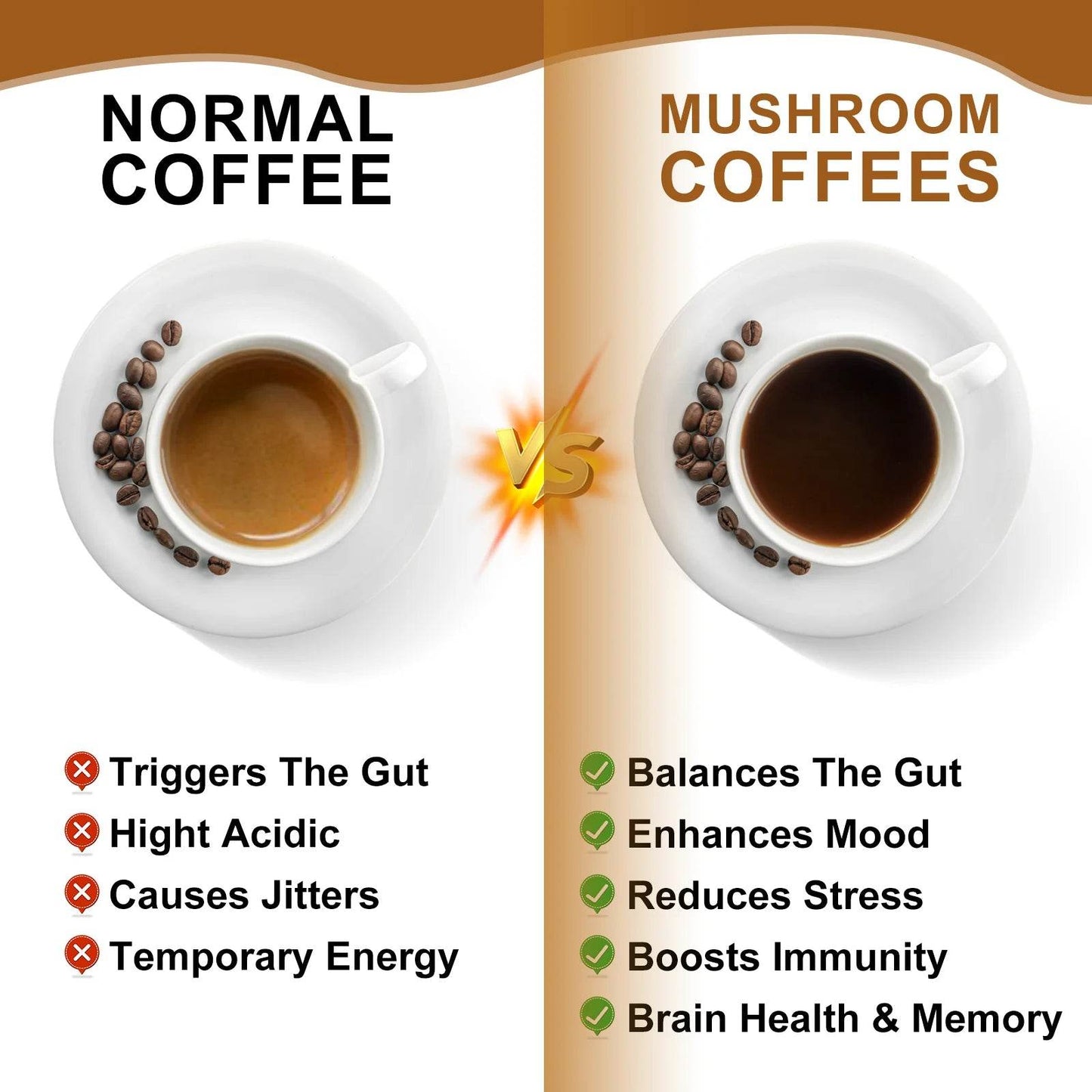 Mushroom Coffee with Cordyceps, Reishi & Lion's Mane Energy, Focus & Mood
