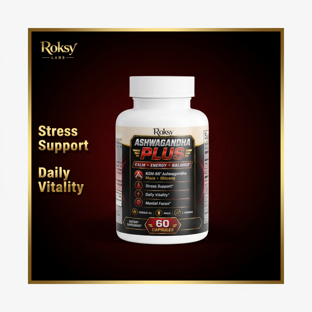 Roksy Ashwagandha Withania Plus 60 capsules for stress support and daily vitality