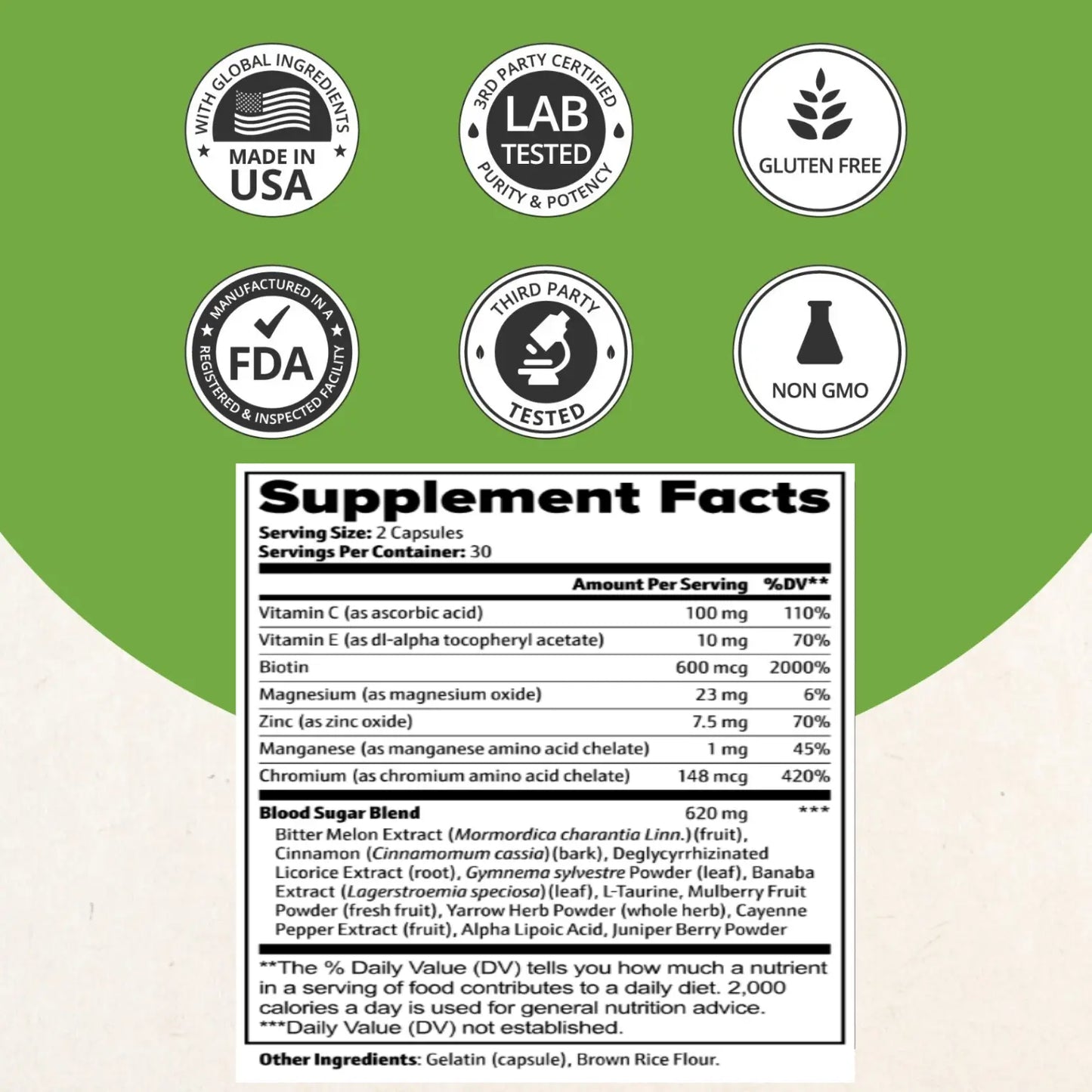 Roksy Blood Sugar Blend capsules 60 count for managing blood glucose sugar level naturally