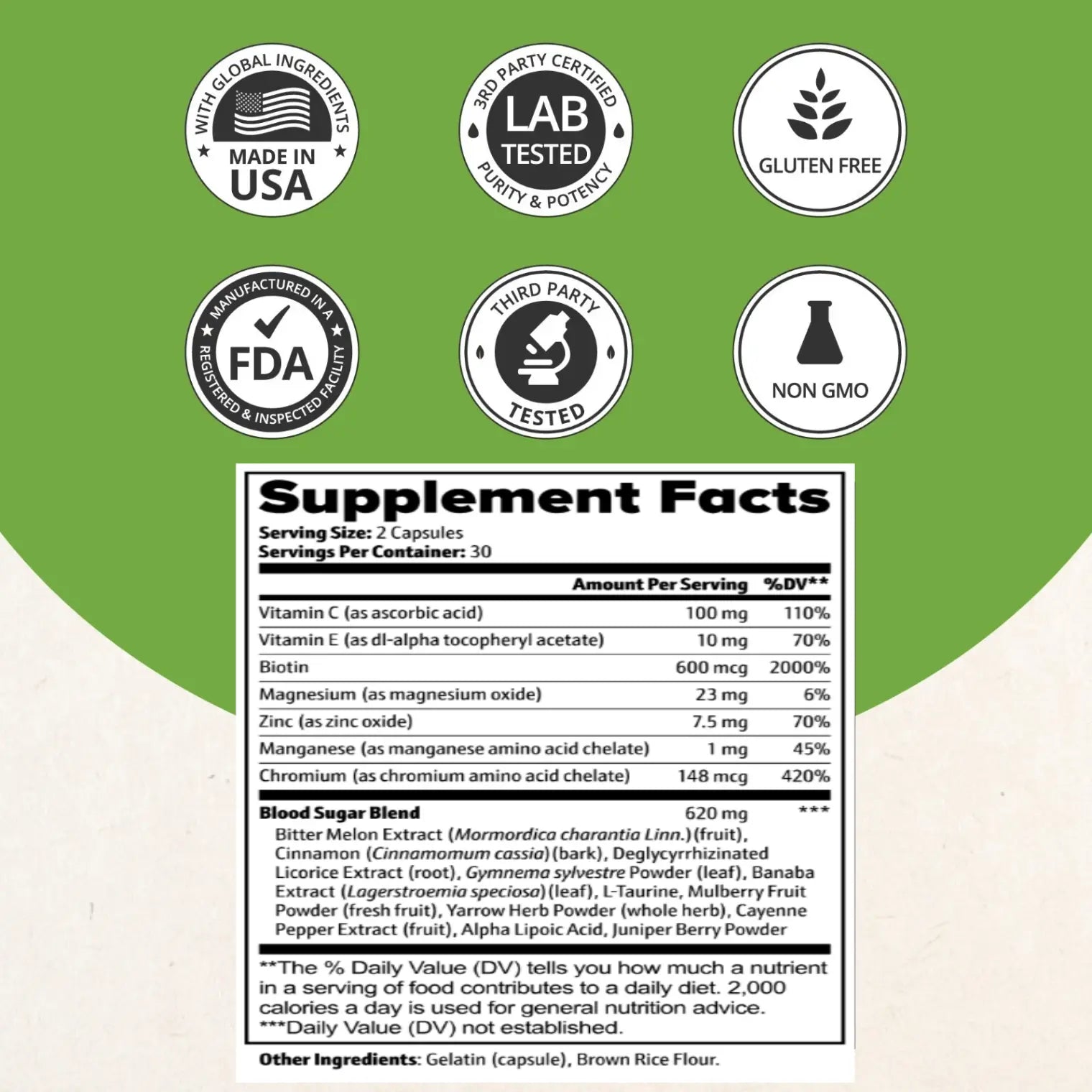 Roksy Blood Sugar Blend capsules 60 count for managing blood glucose sugar level naturally