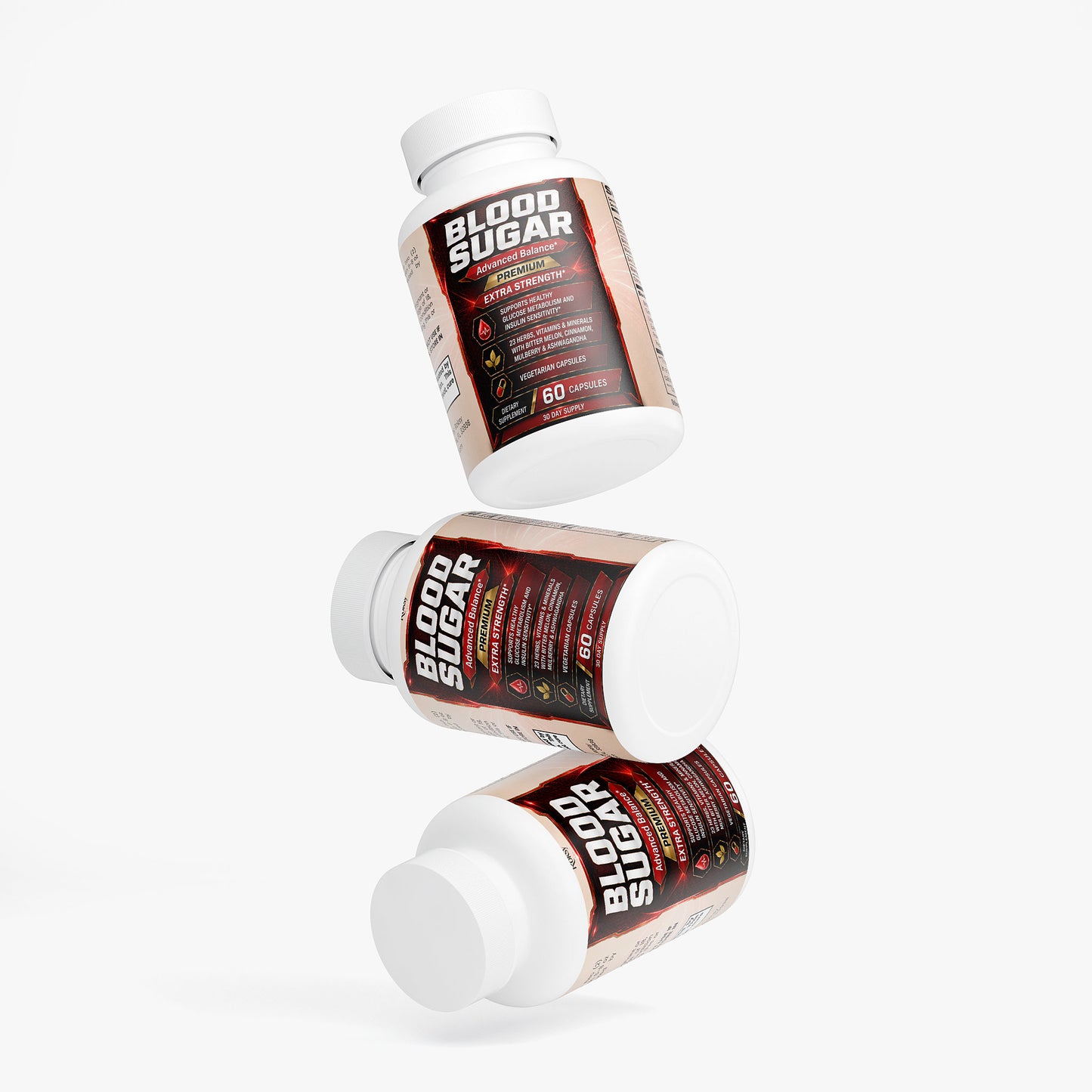 Roksy Blood Sugar Support Supplement in bottle form, 60 capsules, for glucose tablets for low blood sugar