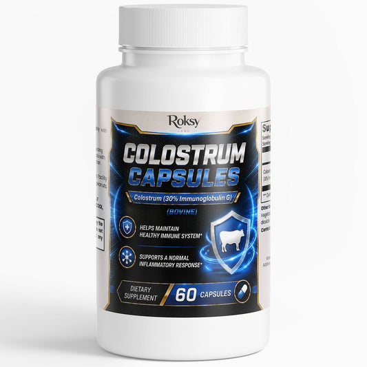 Roksy Colostrum Capsules 60 count for immune support supplement and healthy inflammatory response