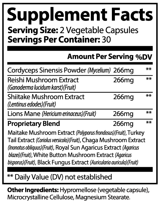 Roksy Lion's Mane Mushroom Supplements in Vegetable Capsules for cognitive health support