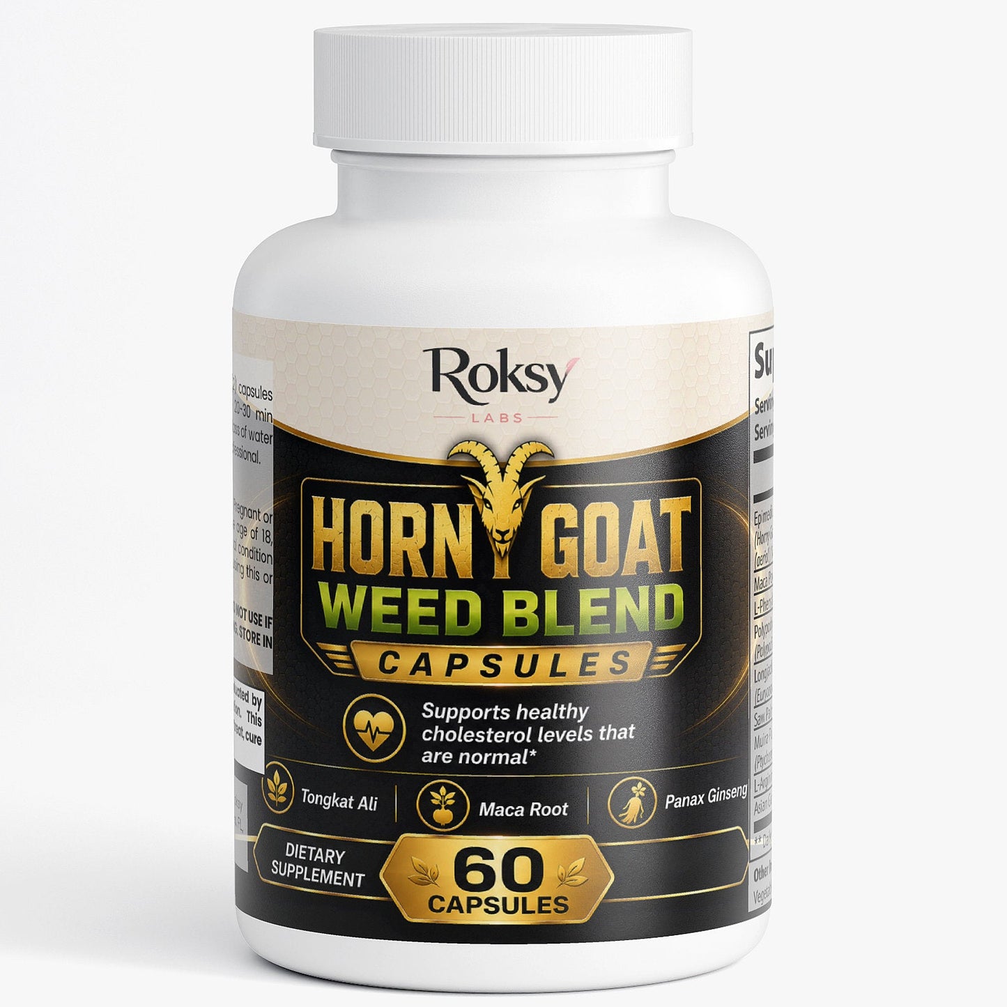 Roksy Horn Goat Weed Blend capsules 60 count for male vitality supplement support