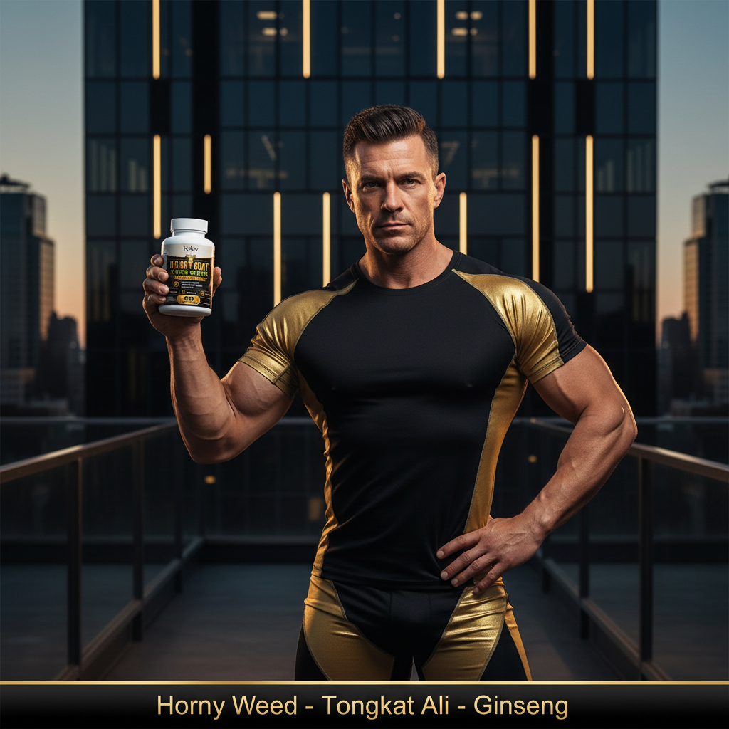 Roksy male vitality supplement in capsule form, promoting energy and strength for active lifestyles