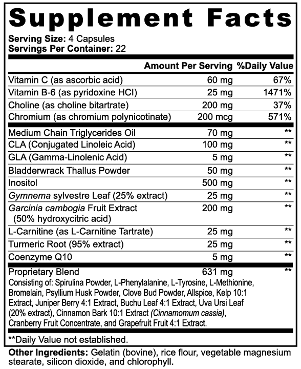 Roksy MCT Oil supplement facts label detailing ingredients and nutritional information