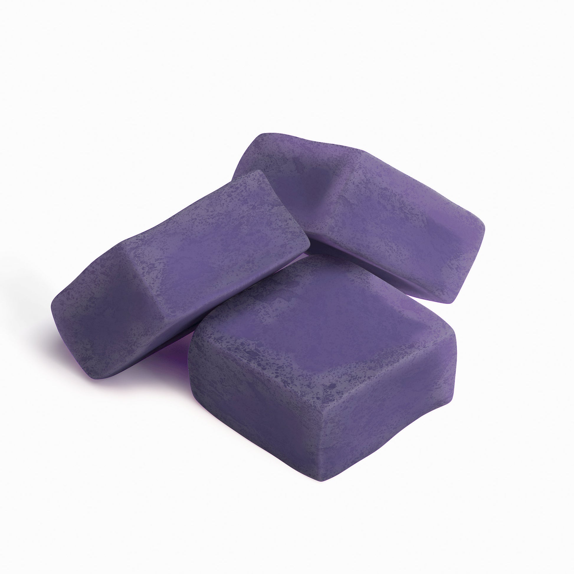 Roksy Reishi Stress Calm gummy supplements for relaxation, featuring three purple gummies