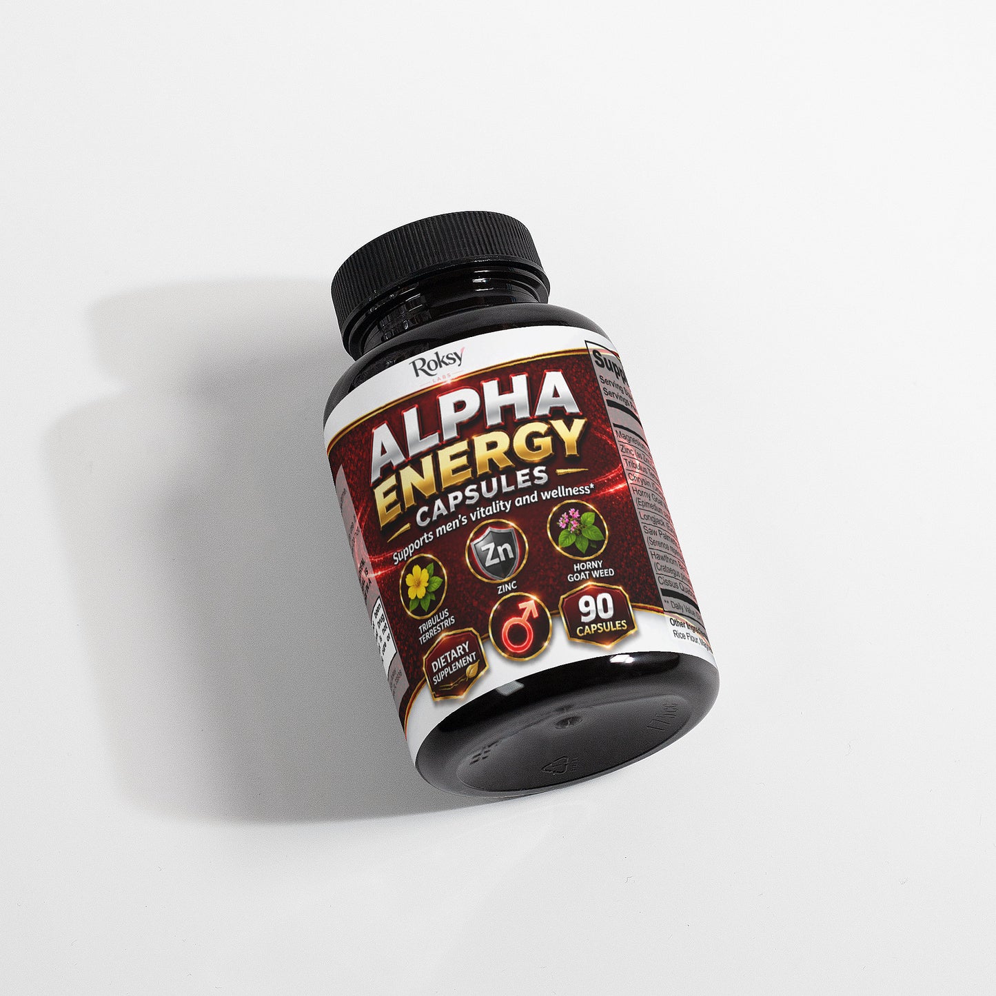 Roksy Alpha Energy 90 capsules supplement for energy and testosterone booster
