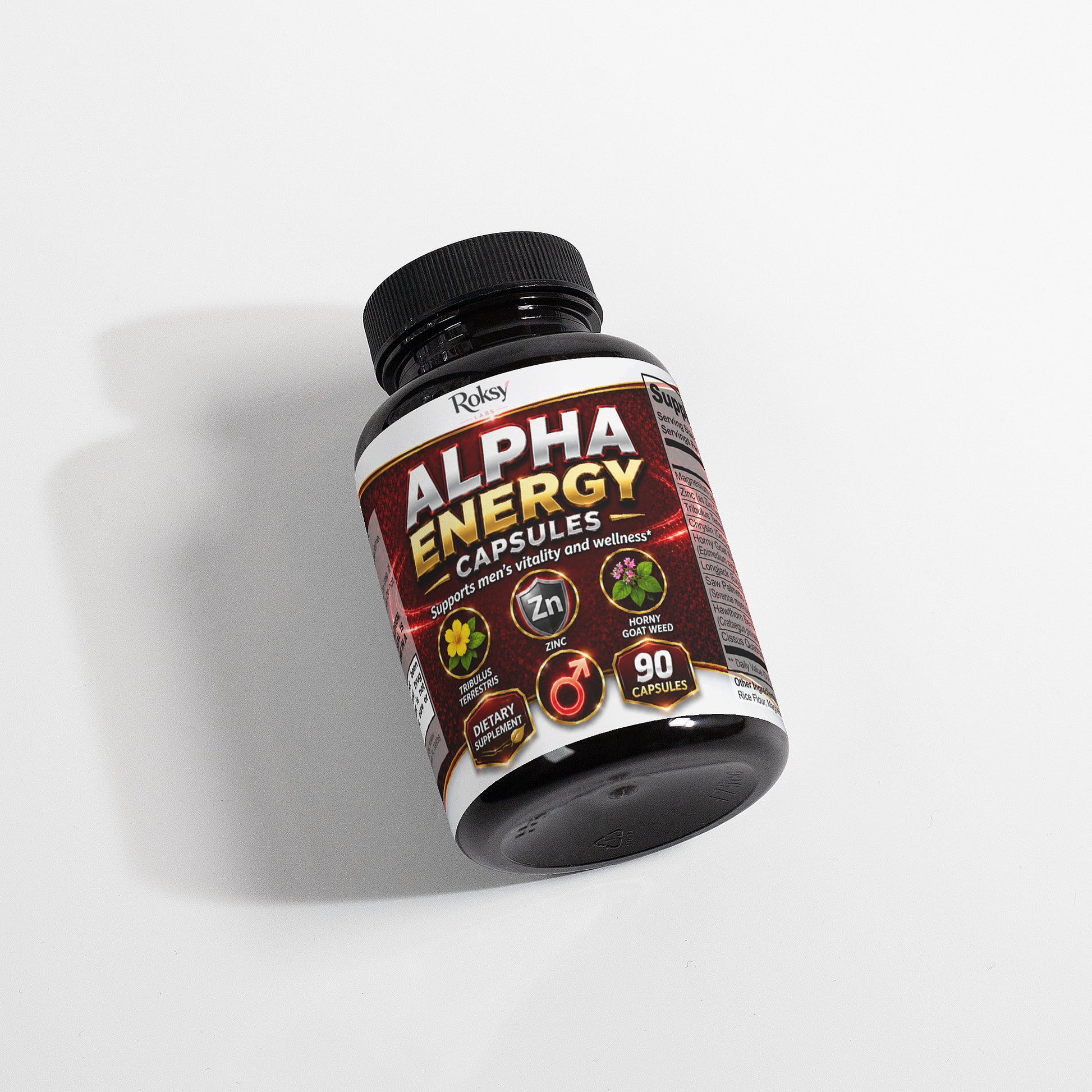 Roksy Alpha Energy 90 capsules supplement for energy and testosterone booster