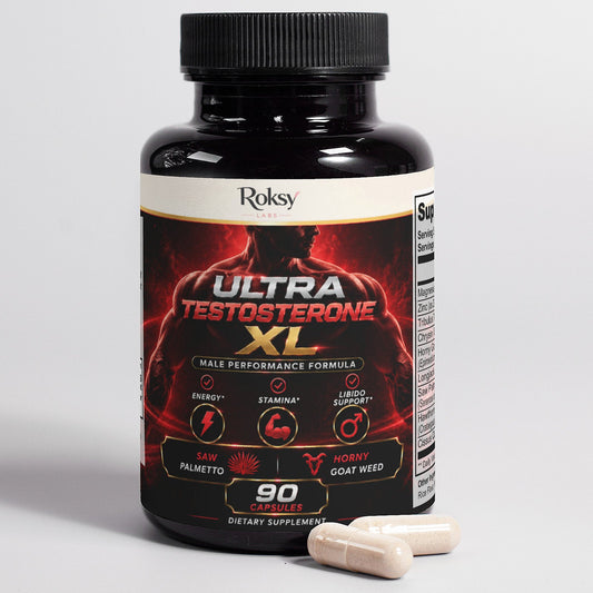 Roksy Ultra Testosterone XL 90 capsules testosterone booster for male performance and energy support