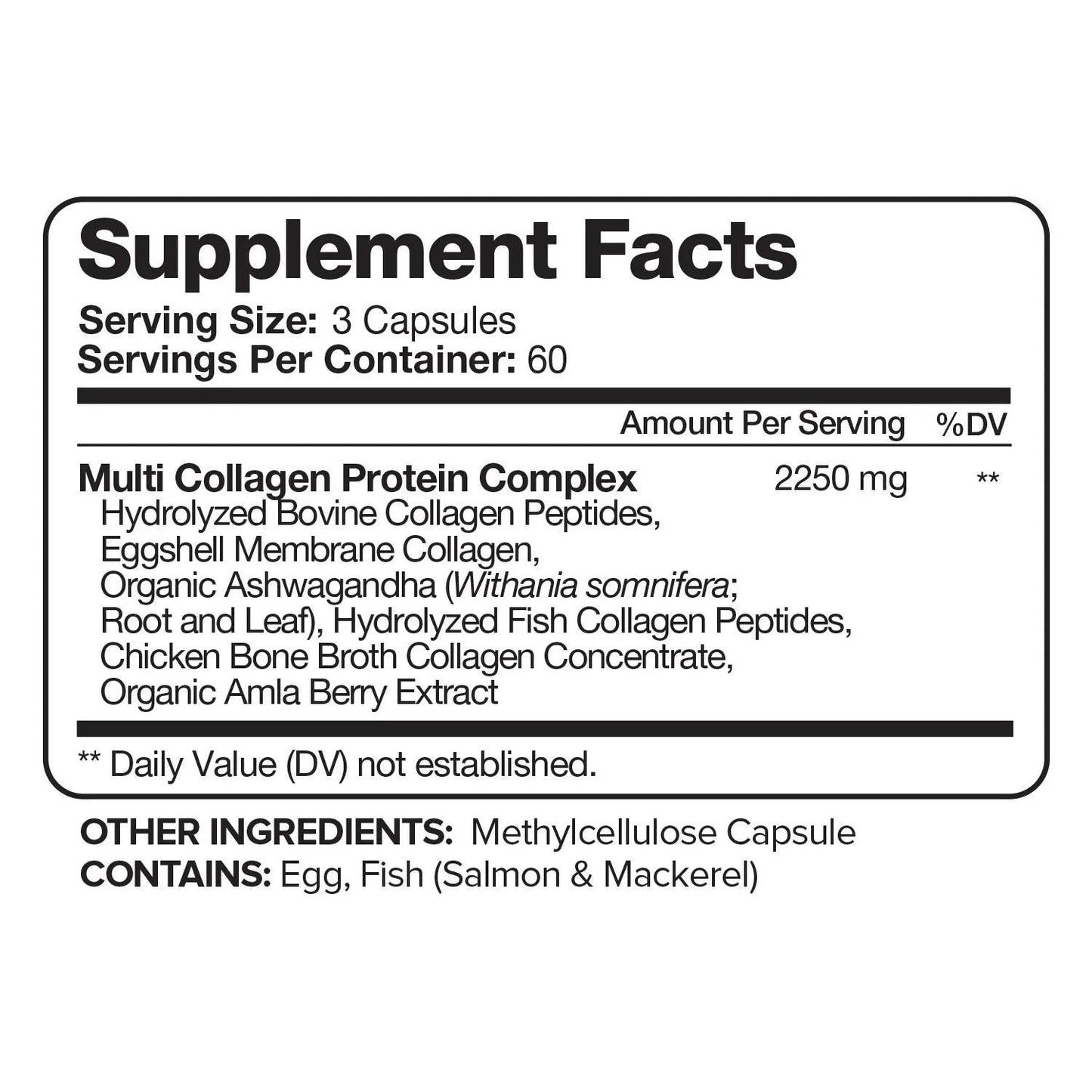 Multi-Collagen Capsules for Skin Health - 120 Veggie Caps