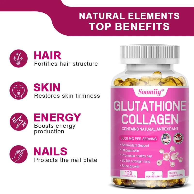 Collagen with Glutathione Supplement - 120 Capsules